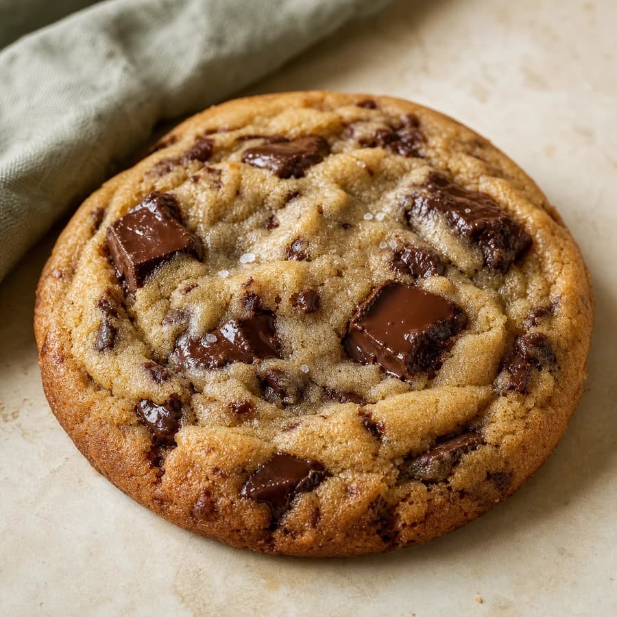 Freshly baked chocolate chip cookies