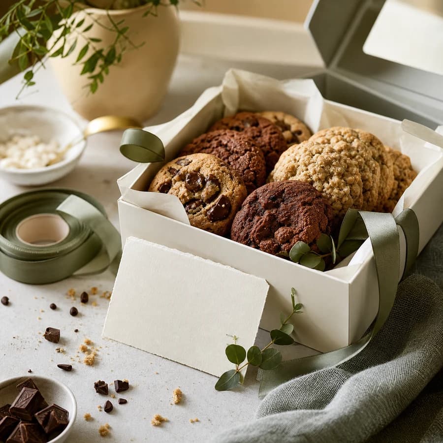 Noisette gift box and freshly baked cookies